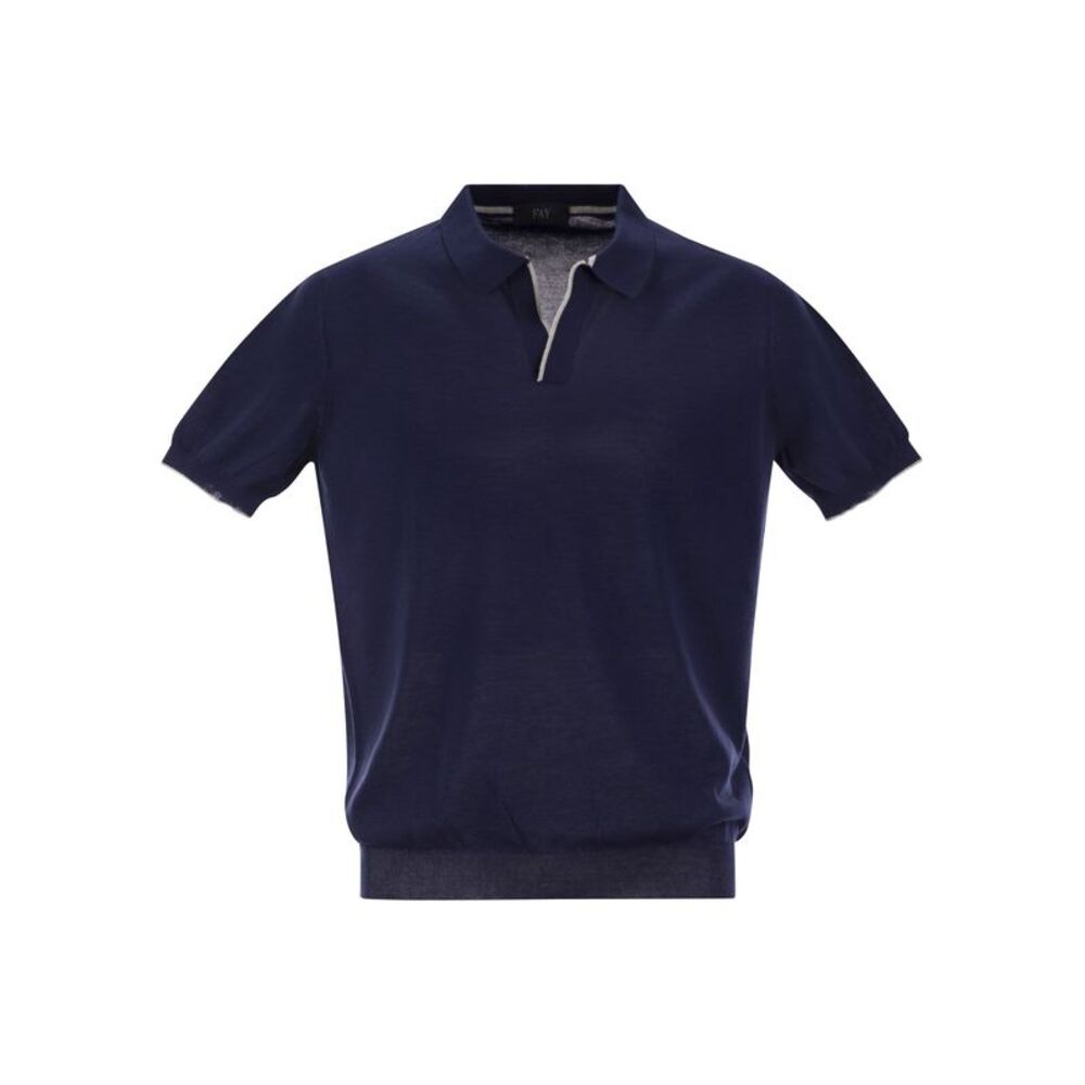 Fay Men Cotton Buttonless Polo Shirt